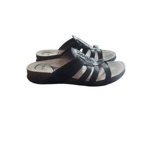 Abeo  Mandalay Slides Thong Sandals Black Size US 10  Neutral Footbed